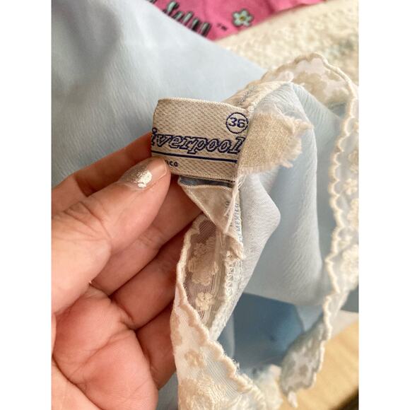 50's Capricci VTG Women's Nightgown Size M/L Baby Blue Lace - Picture 7 of 8